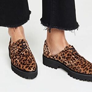 Freda Salvador Alana Lug Sole D’orsay Oxfords Cheetah print Avant Garde 6.5